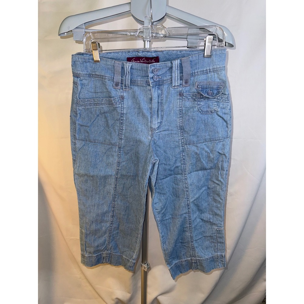 Gloria Vanderbilt Womens Light‎ Wash Denim Capri Cropped Jeans Blue Size 8